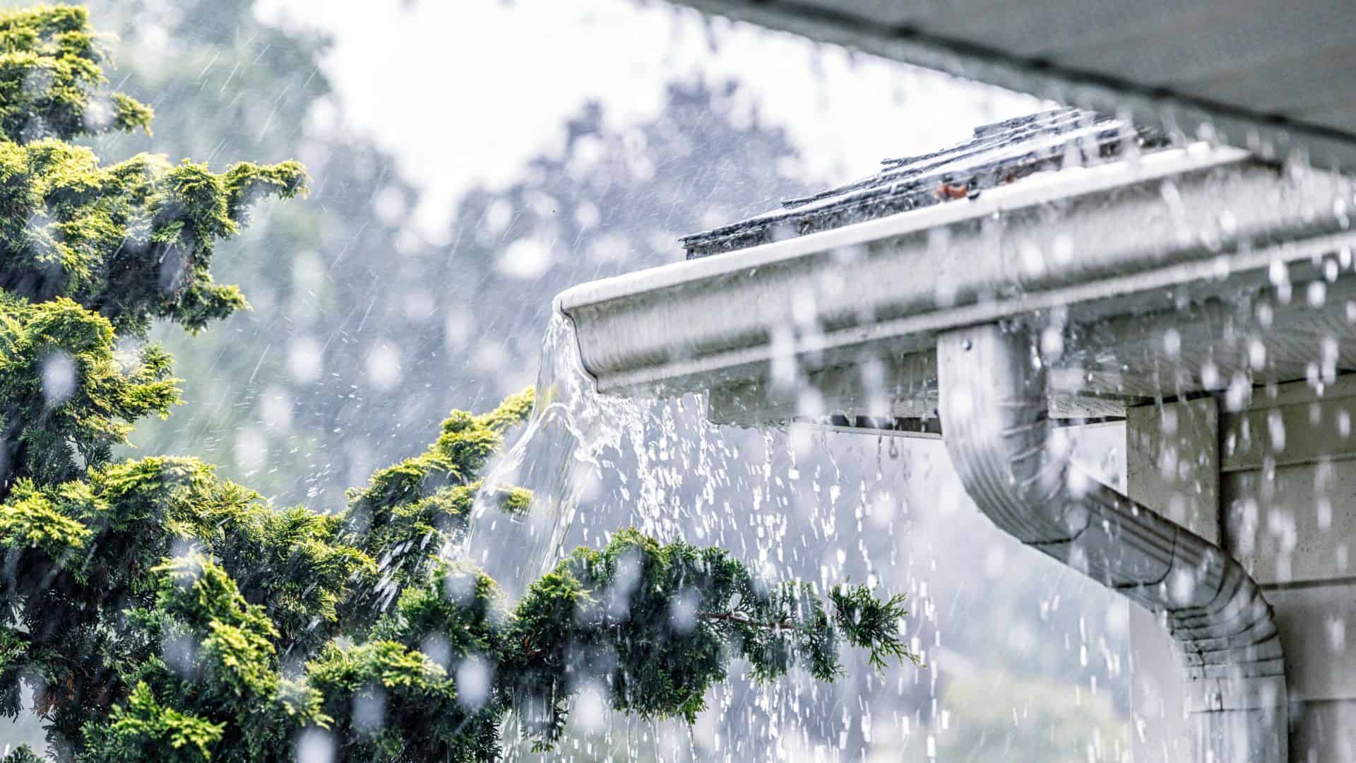 waterproofed house in the rain