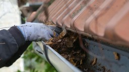 cleaning rooftop gutters